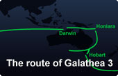 Route
Here you can read about the vision that is the driving force behind Galathea 3, about the ship that will take the expedition on its voyage around the Earth, about the route it will follow and the research to be carried out onboard.