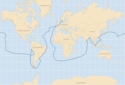 Galathea 1 - rute
