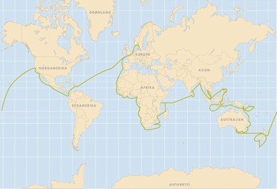 Galathea 2 - rute