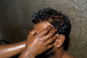 Varman massage of forehead