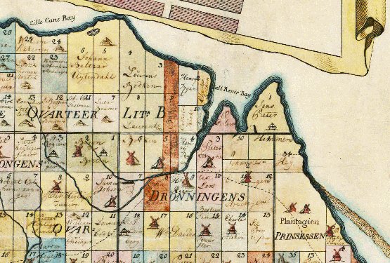 Salt River Bays nærmeste omegn på Becks kort fra 1754